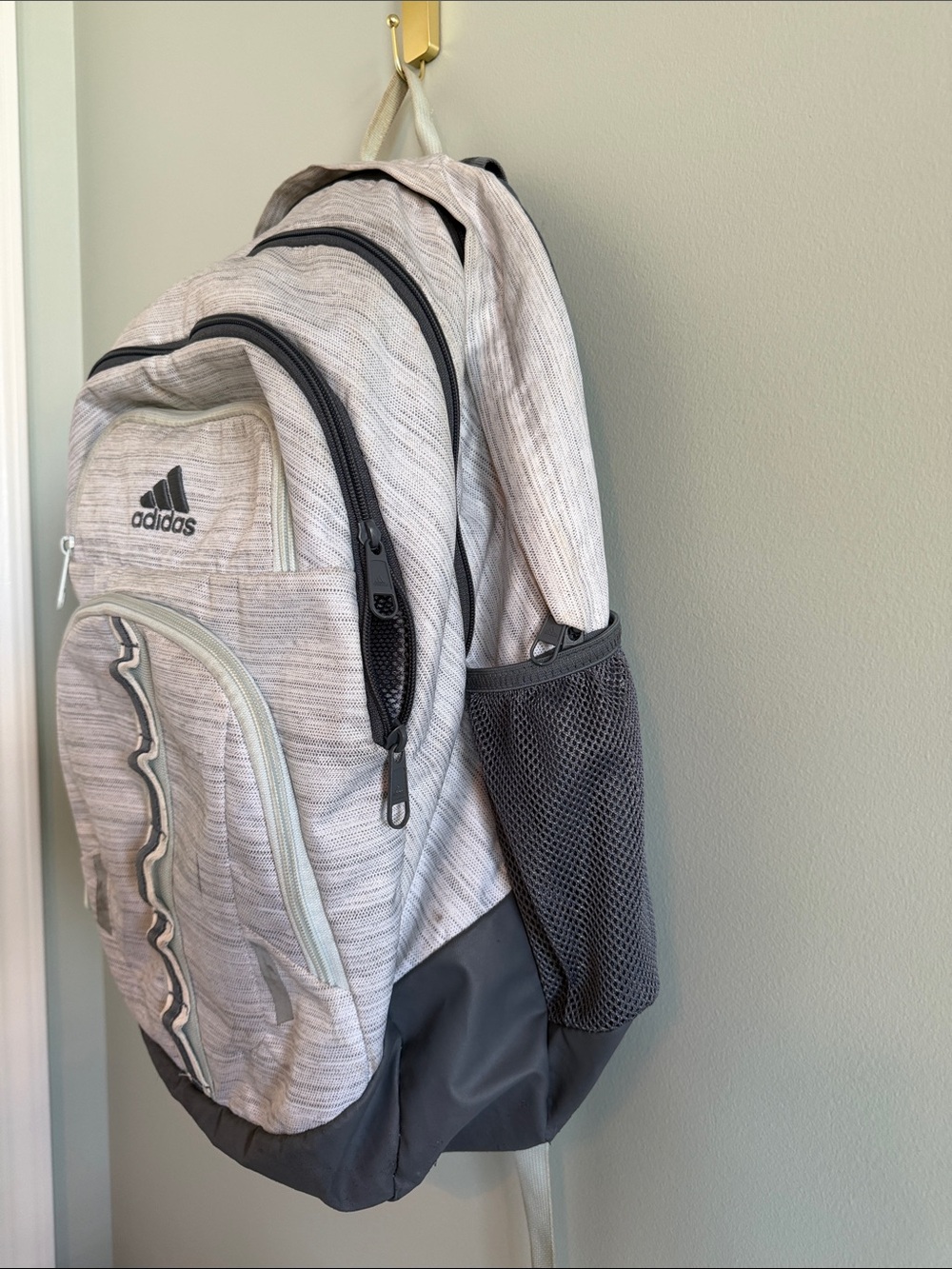 adidas Heather Gray and Black Multi-Pocket Backpack - Picture 4 of 13